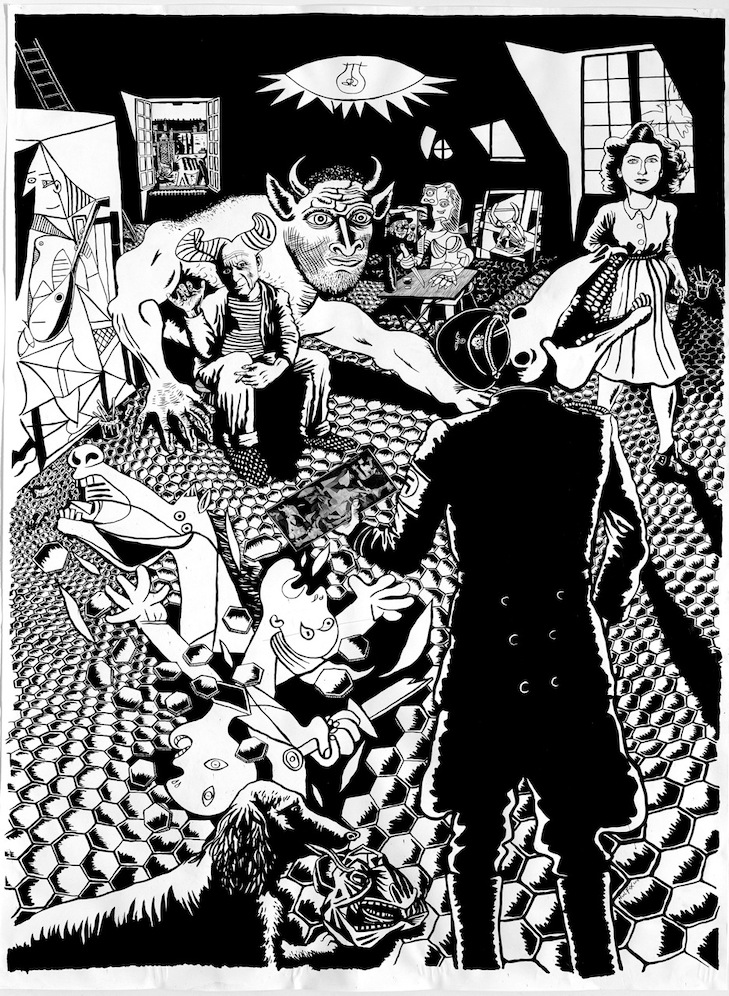 Neal Fox 3 NEAL FOX Kill Lies All, 2014 Indian ink on paper 228 x 150 cm, Courtesy Galerie Suzanne Tarasieve, Paris