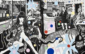 coeur & art 13 NEAL FOX The Serpent’s Dance, 2017 Indian ink and acrylic on paper 152 x 244 cm, Courtesy Galerie Suzanne Tarasieve, Paris