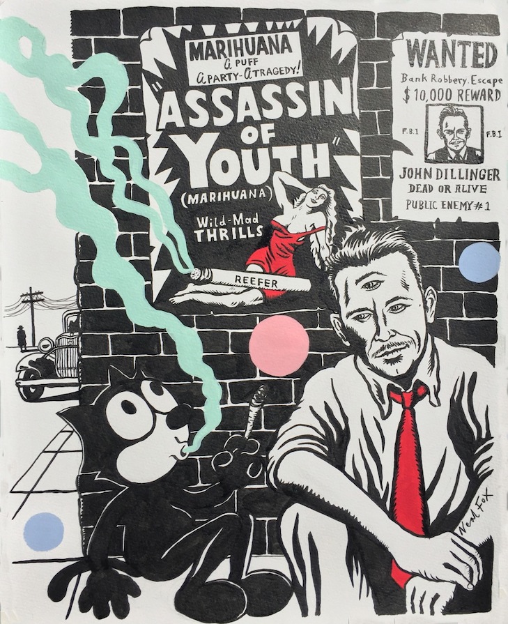 Neal Fox 2 NEAL FOX We Gonna get High Together, 2019 Ink and Acrylic on paper 50,8 x 40,6 cm, Courtesy Galerie Suzanne Tarasieve, Paris