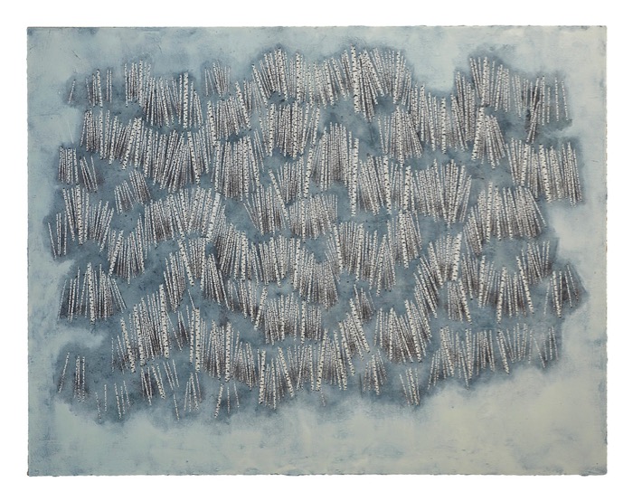 ART FAIRS Volta Basel 2019 2 Stéphane Erouane Dumas Variations Verticales 2019, Oil on paper, 120 x 155 cm