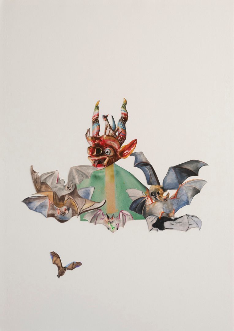 Maria Thurn und Taxis 3 Maria Thurn und Taxis Batking , 2018 collage and drawing on paper 100 x 70cm