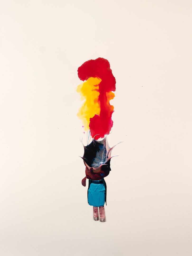 Maria Thurn und Taxis 5 Maria Thurn und Taxis Fire Eater I, 2019 collages and watercolour on paper 76 x 57 cm