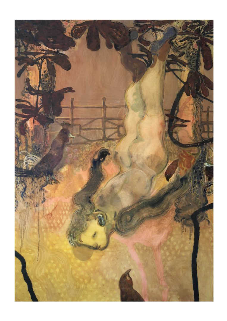 Guglielmo Castelli 5 Guglielmo Castelli, Che per fredda stagione foglia non perde, 2019, Mix technique on canvas 140 x 100 cm