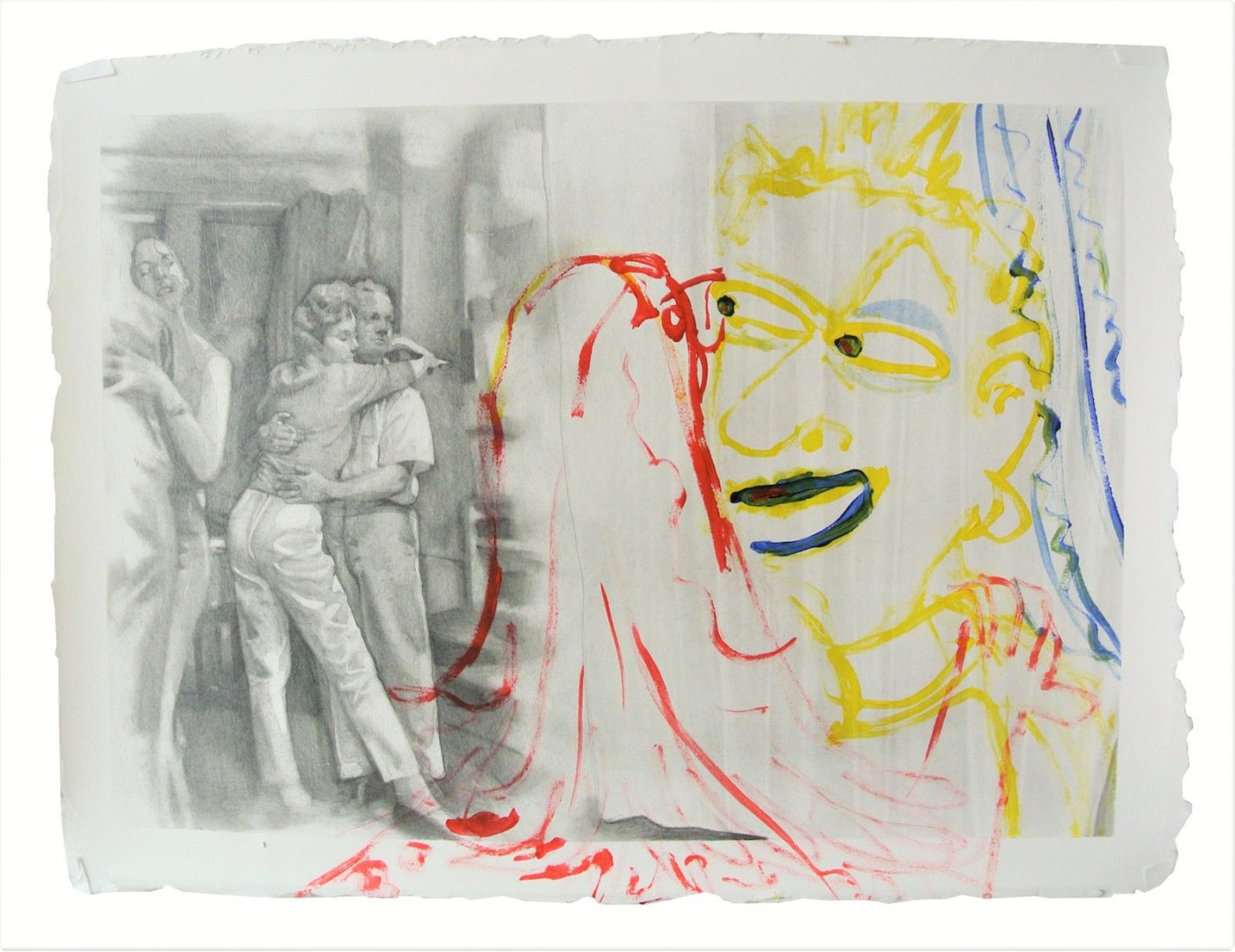 Paris Giachoustidis 2 aris Giachoustidis, Love in the first sight 2019, 32x42cm, pencil and acryl on paper