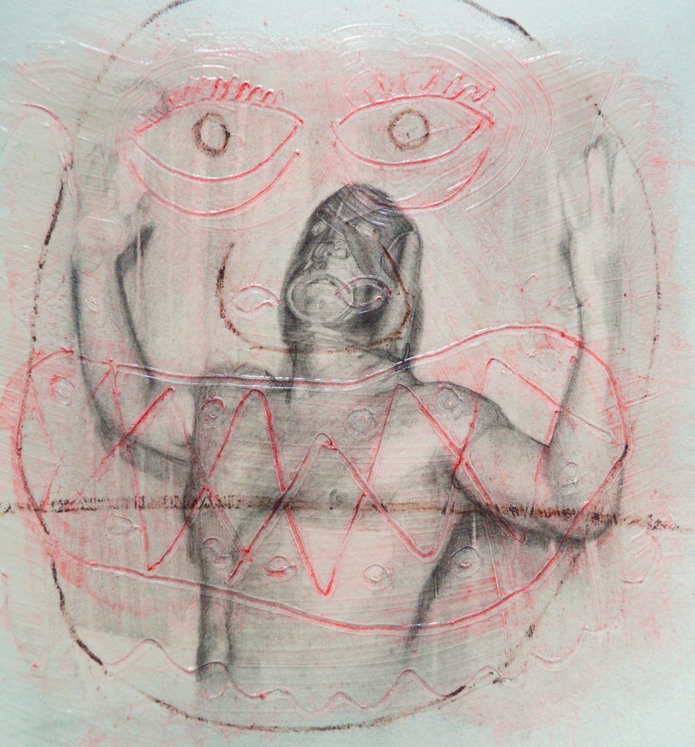 Paris Giachoustidis 4 Paris Giachoustidis, GOGOGO, 2018, 30x30cm, Acryl Zeichnung auf Papier
