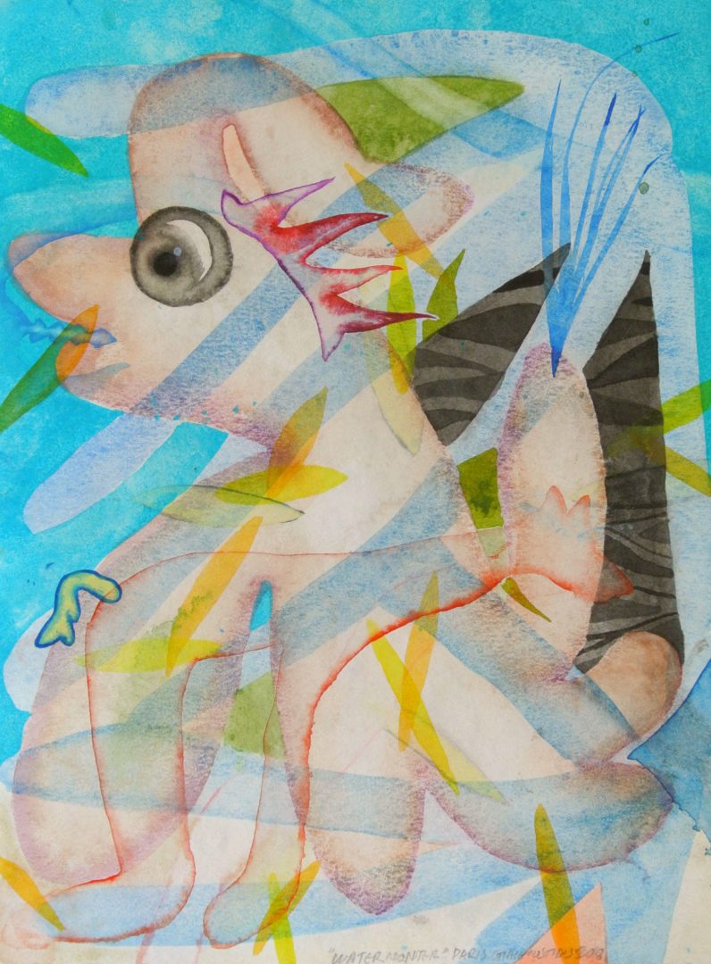 Paris Giachoustidis 9 Paris Giachoustidis, Waterdog, 2018, watercolor on paper, 40x30cm