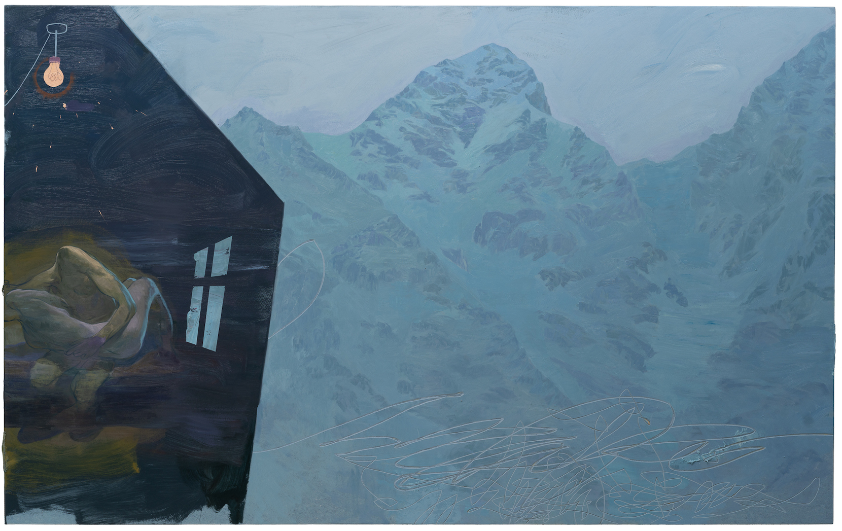 RUPRECHT VON KAUFMANN 23 Ruprecht von Kaufmann, Die Alm, 2019, Ölbild Öl auf Linoleum auf Holz, 153 x 245 cm