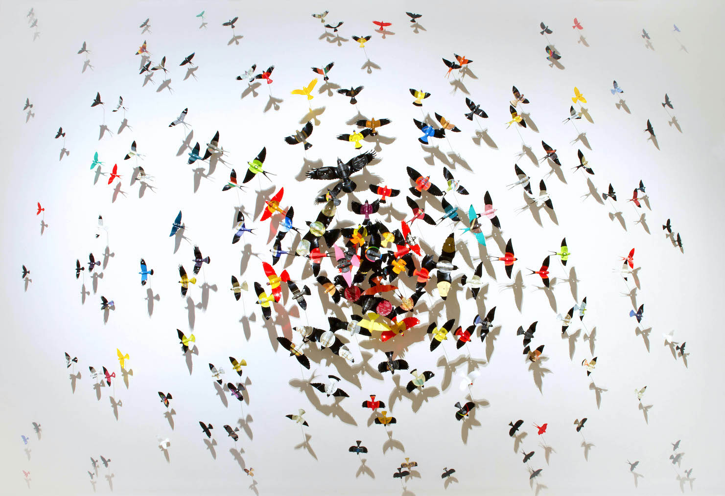 VOLTA NEW YORK 2020 20 Burst, Paul Villinski, 2013, Found vinyl LP records, steel wire, dimensions variable.