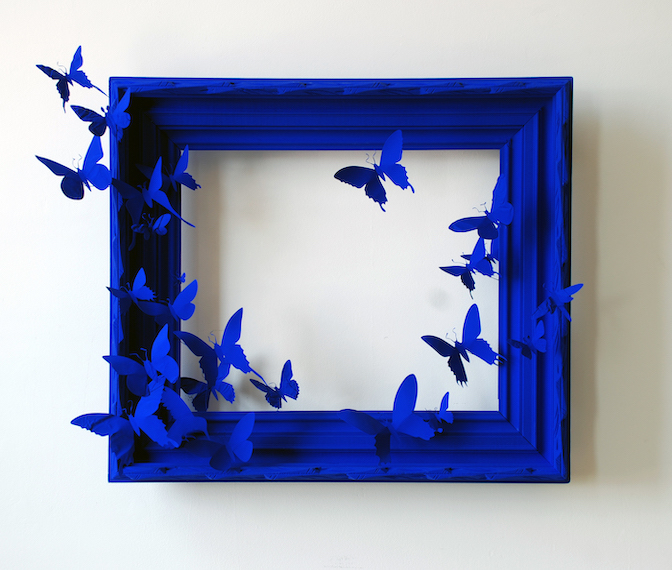 VOLTA NEW YORK 2020 15 Paul Villinski, Mirror III, 2014, Antique carved frame, aluminum (found cans), wire, steel, flashe, 22H x 27W x 9D in.