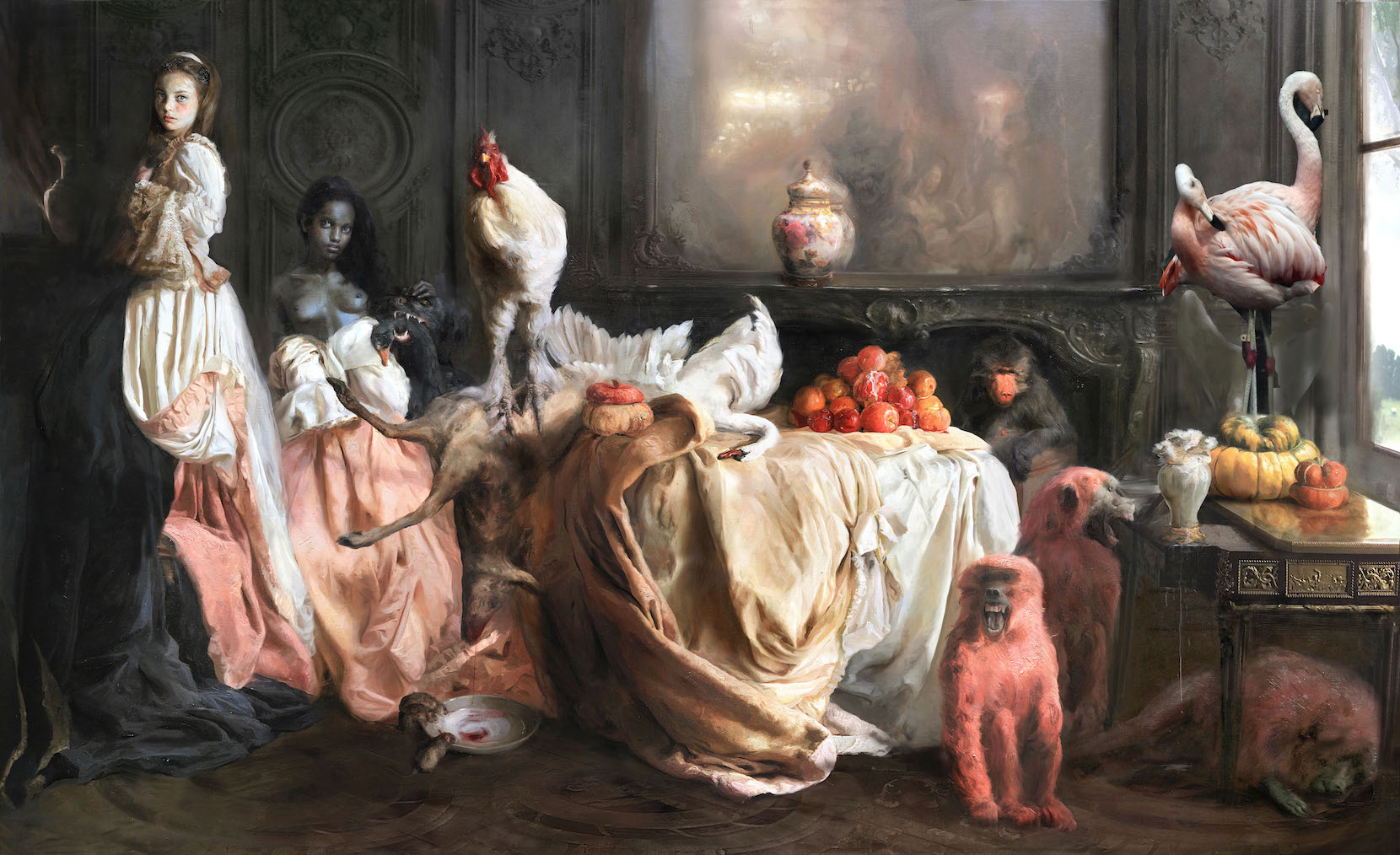 GUILLERMO LORCA 4 Guillermo Lorca, The Yaksha party, 2017, oil on canvas, 180 x 300 cm