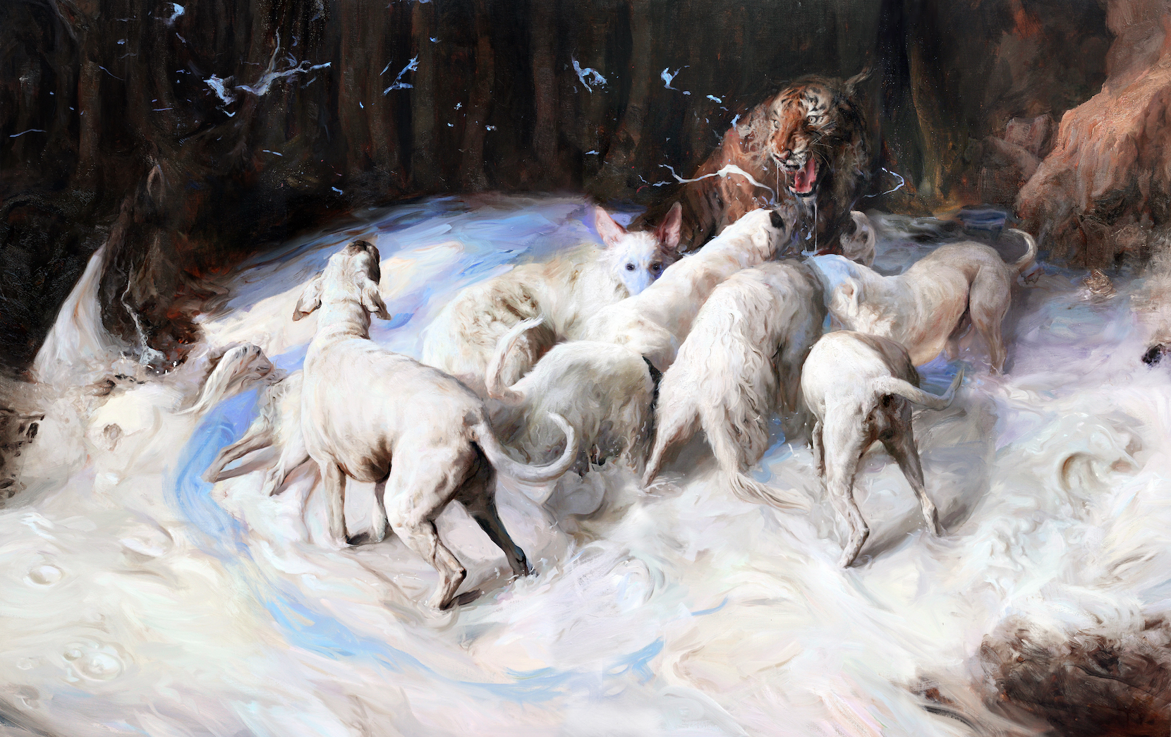 GUILLERMO LORCA 8 Guillermo Lorca, Make me blue, 2019, oil on canvas, 160x250cm