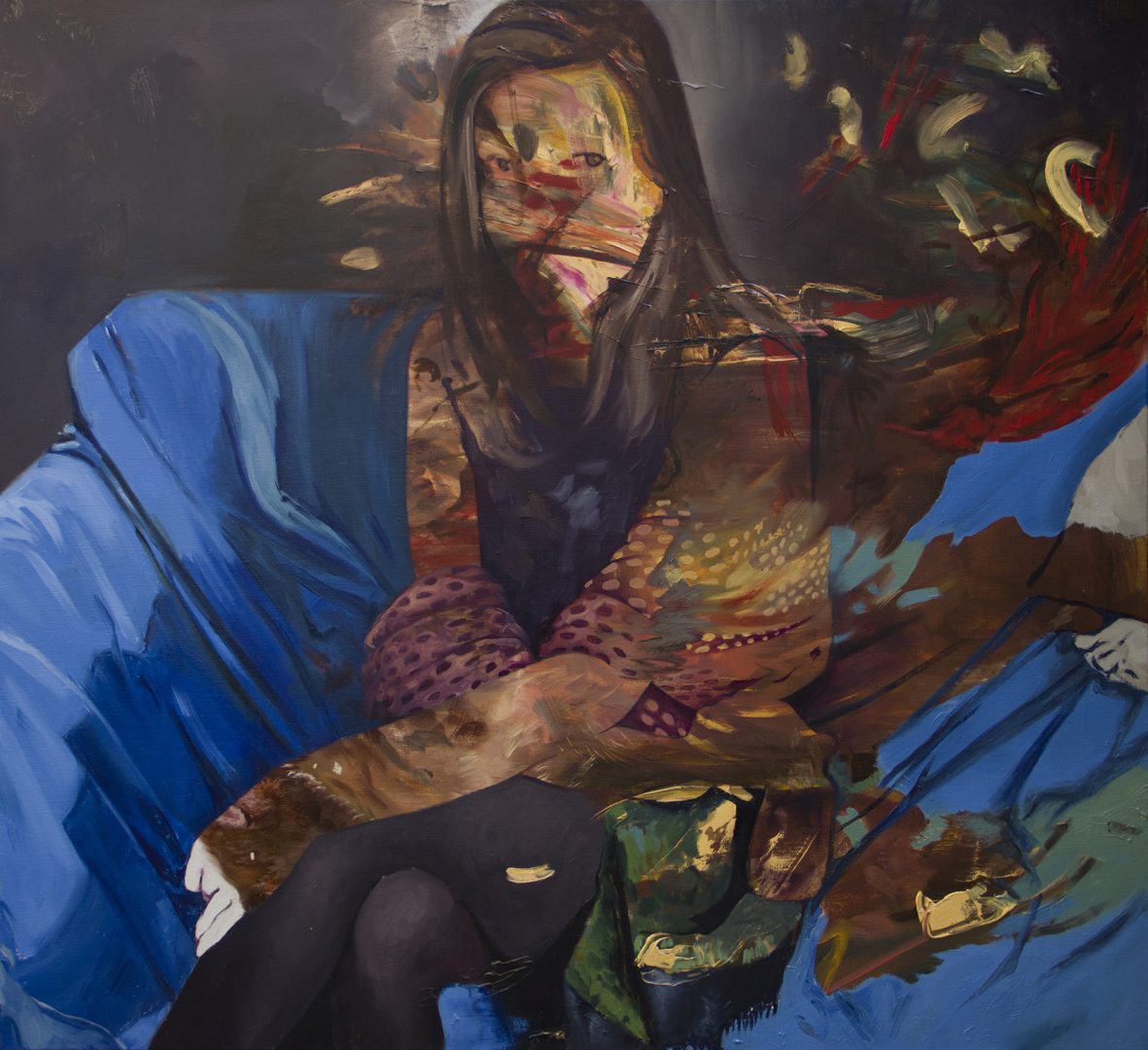 Lorella Paleni, Giulia Tofana, Oil on canvas, 121x132cm