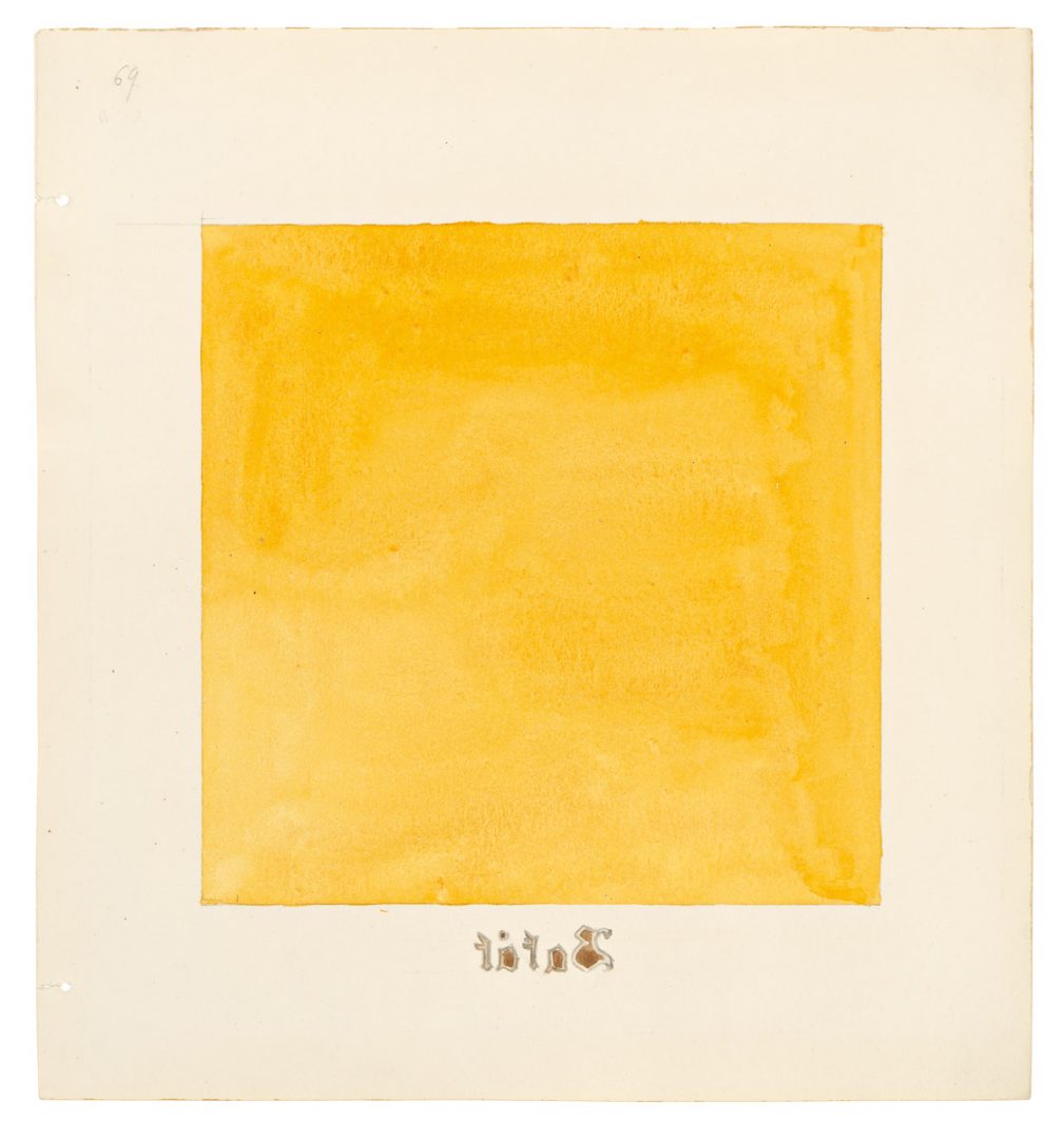 HILMA AF KLINT #2 11 Hilma af Klint, Serie Parsifal, Grupp II, nr 69, 1916 Akvarell och blyerts på papper 26,8 × 24,8 cm HAK279