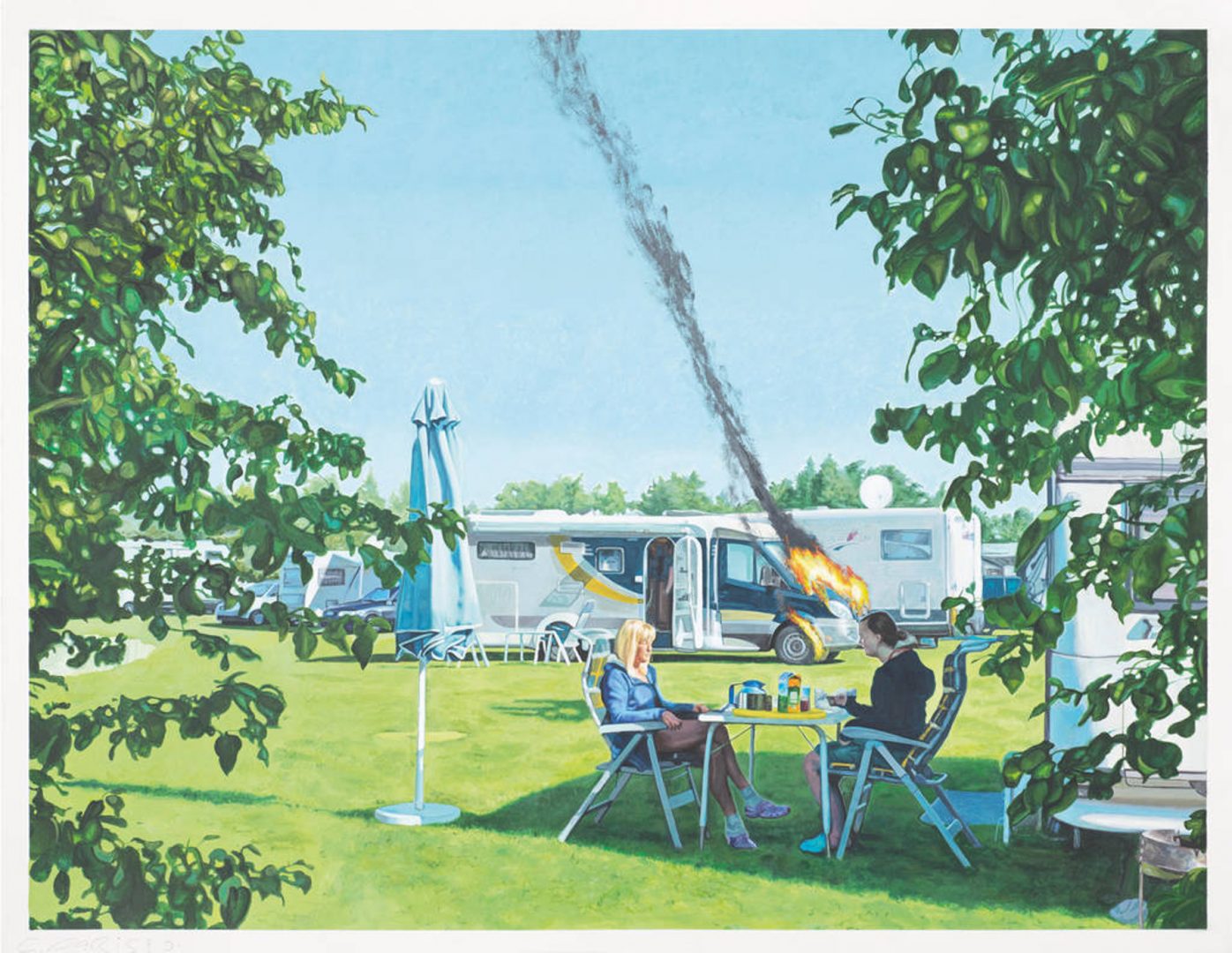 PARIS GIACHOUSTIDIS 8 Paris Giachoustidis, URLAUB IN DEUTSCHLAND, 2020 Acryl auf Papier | 96.5 x 125 cm