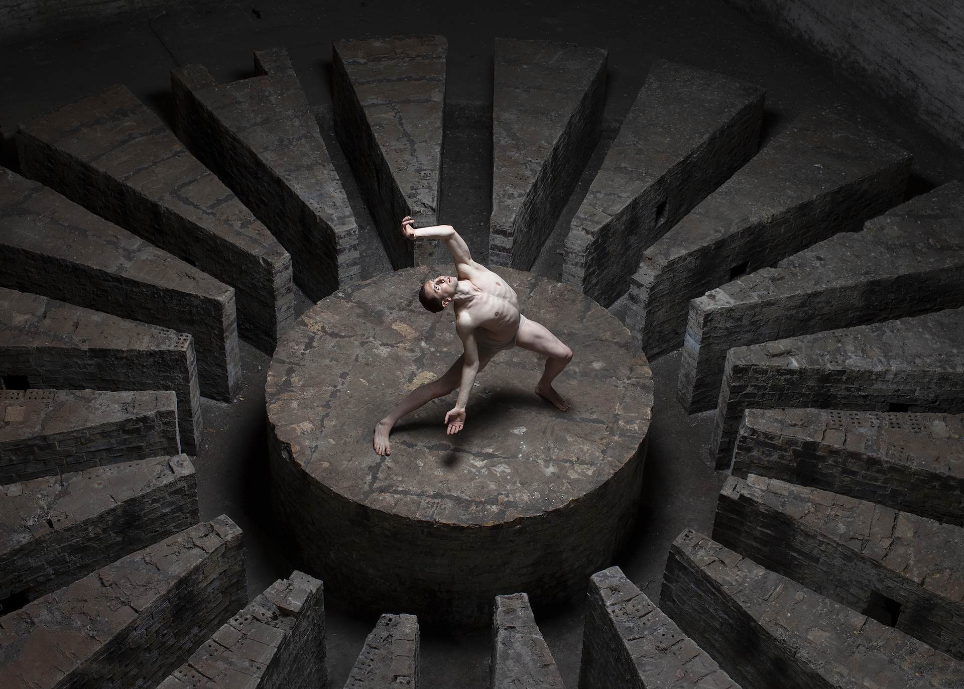 Tsuki, (2021), Tsuki's ritualistic lunar dance in an obscure industrial location Gøneja* Tsuki, (2021), Tsuki's ritualistic lunar dance in an obscure industrial location, Inkjet print on aluminium plate, white wood shadow box frame, 53 x 72 x 4 cm