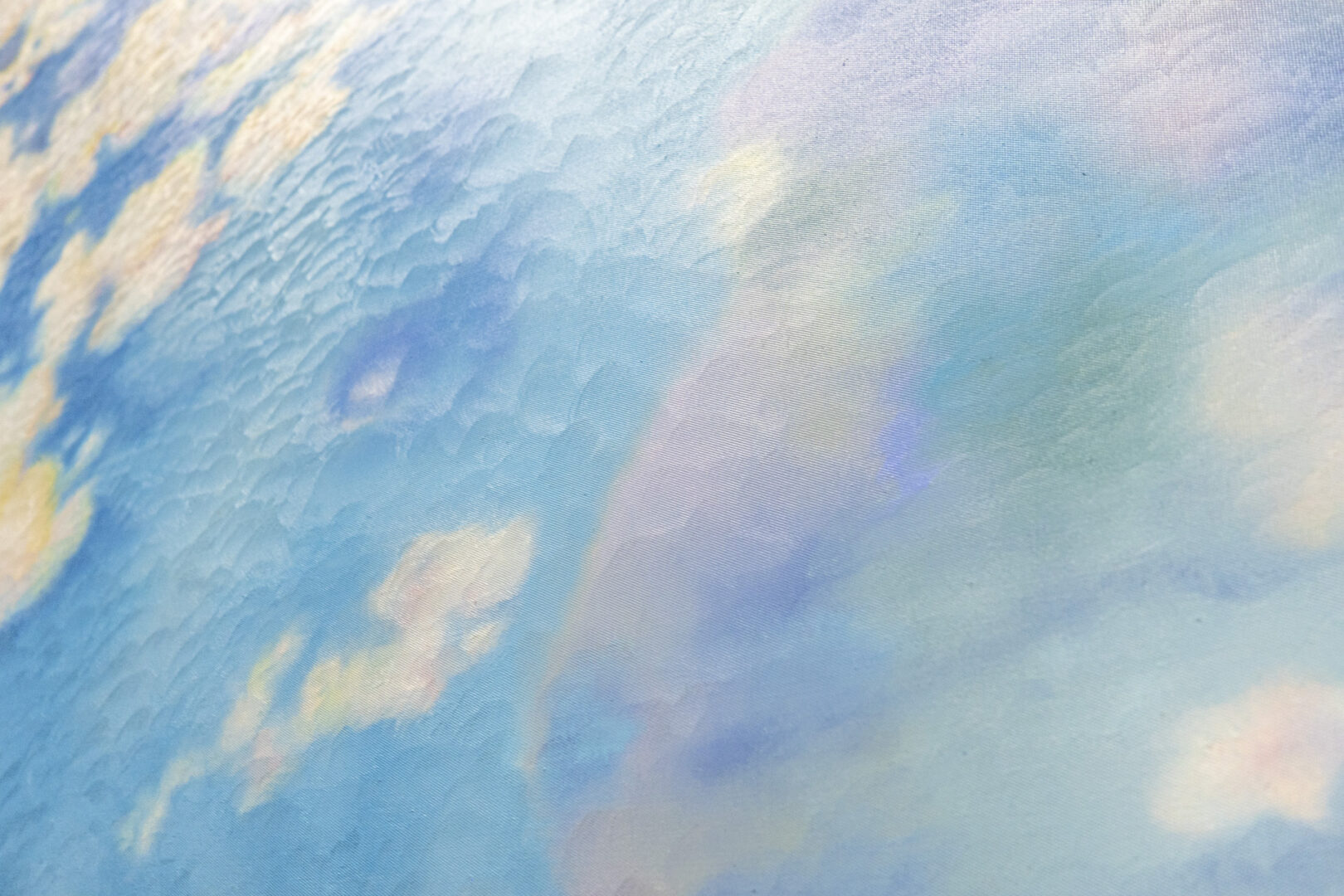 MARTINE POPPE 13 Martine Poppe, 2022, The Earth in search of magic tidings, 160 x 100 cm, oil on polyester restoration fabric || 2022 Detail, The Earth in search of magic tidings, 160 x 100 cm, oil on polyester restoration fabric