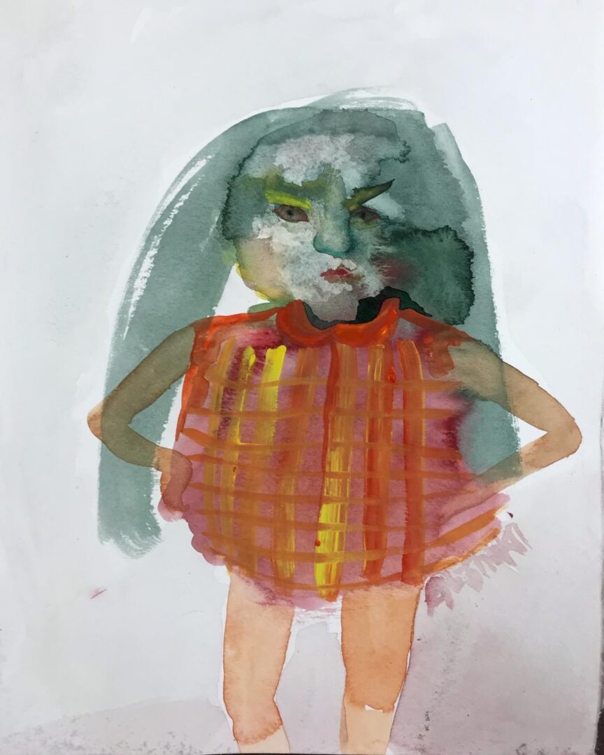 Zina Al-Shukri: An Unveiling 8 ‘Mad Girl’ 11in x 9in watercolor and gouache on paper 2019