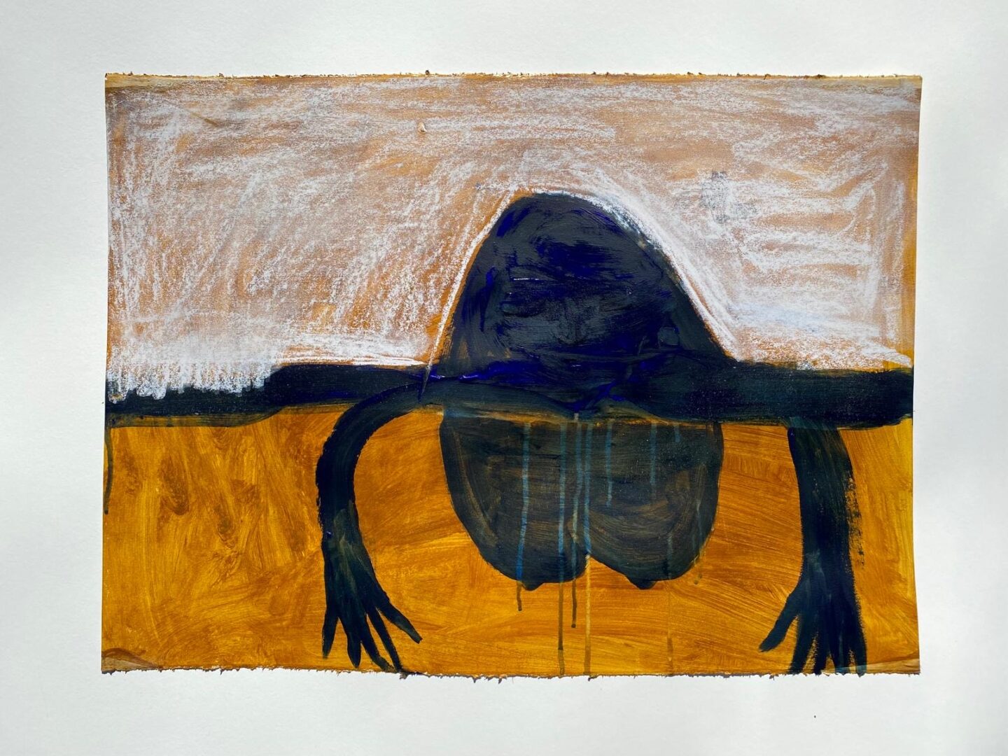 Zina Al-Shukri: An Unveiling 3 ‘Mother’ 19in x 22in walnut ink, gauche and chalk on paper 2022