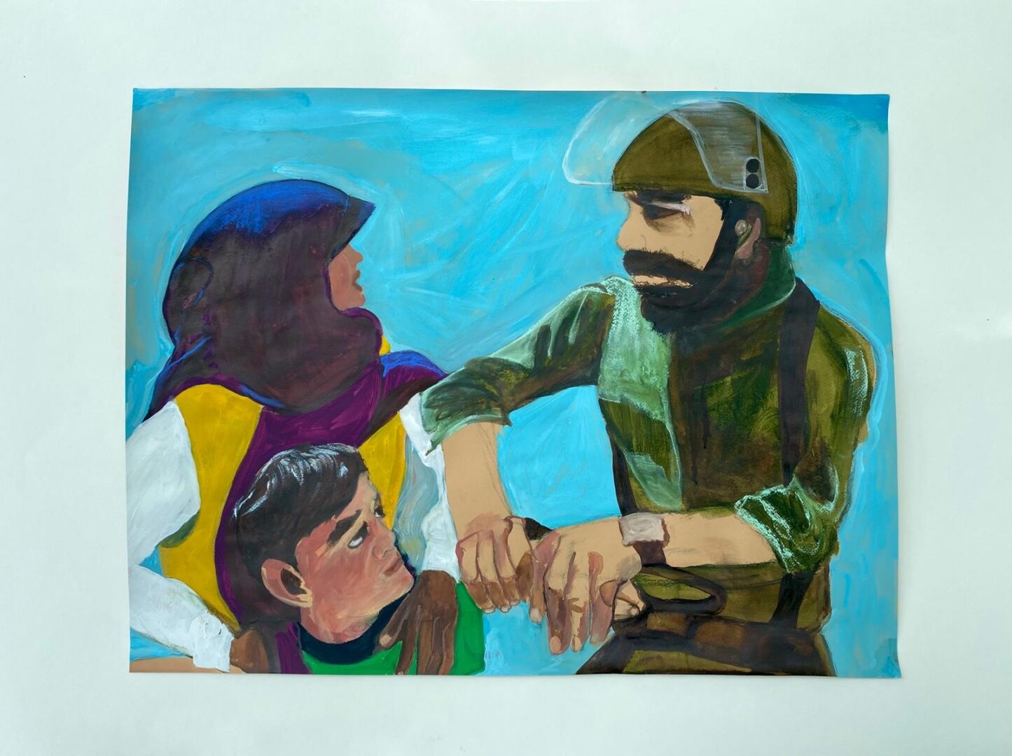 Zina Al-Shukri: An Unveiling 11 ‘Under Occupation: Let Go’ 22in x 30in acrylic and nupastel on paper 2022