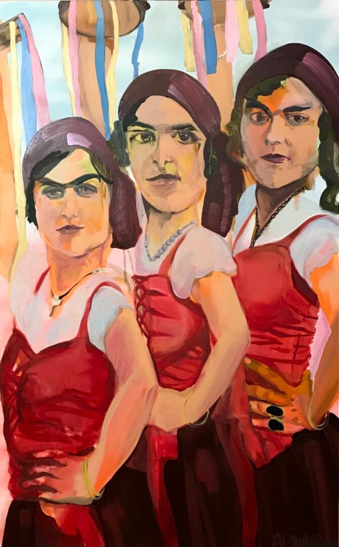 Zina Al-Shukri: An Unveiling 20 ‘Crossing Borders’ 56in x 50in oil on canvas 2020