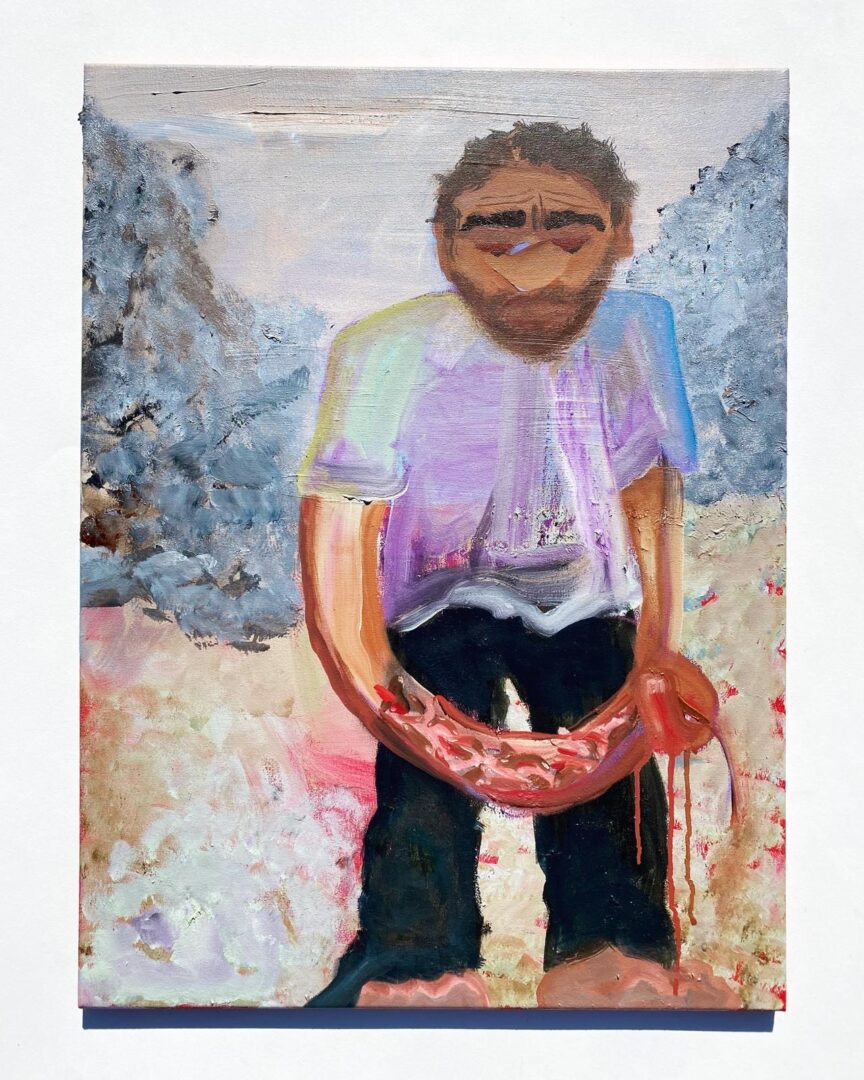 Zina Al-Shukri: An Unveiling 18 ‘The Finger Collector’ 24in x 18in oil on canvas 2024